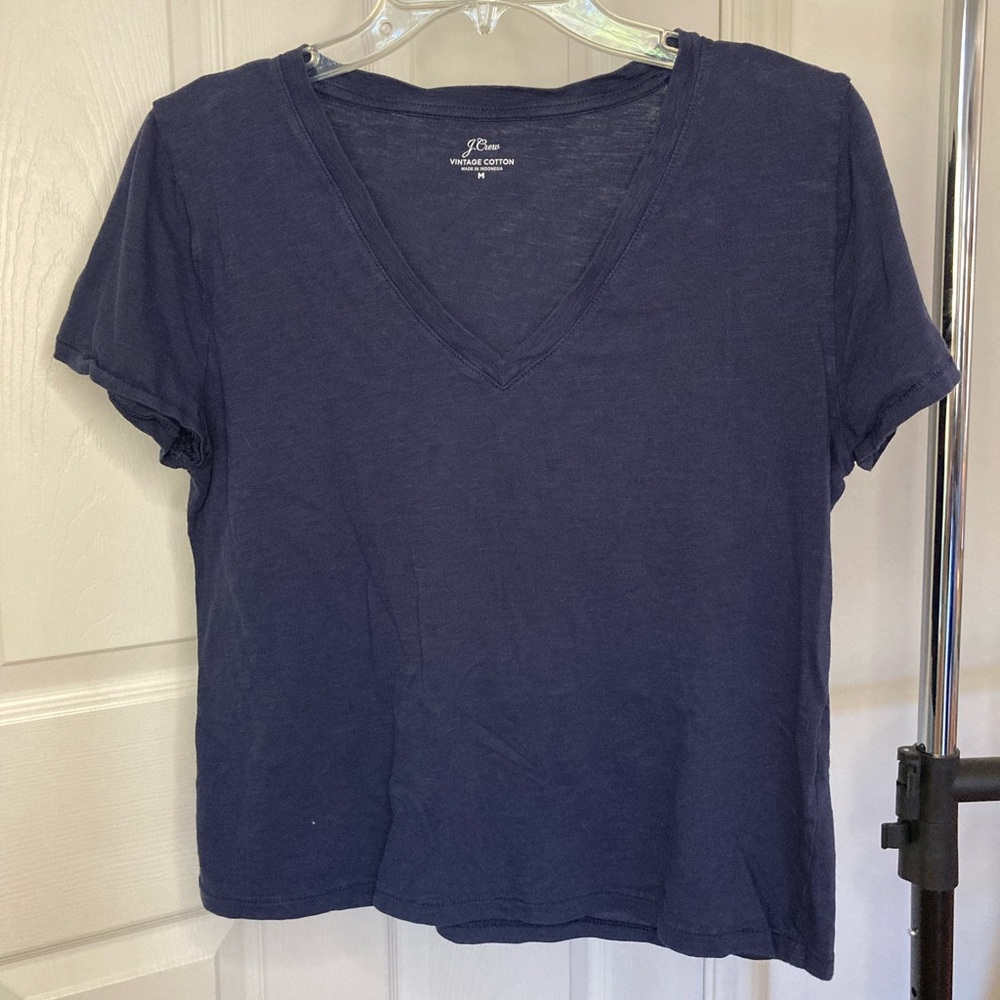 Blue V Neck Tee Sz M